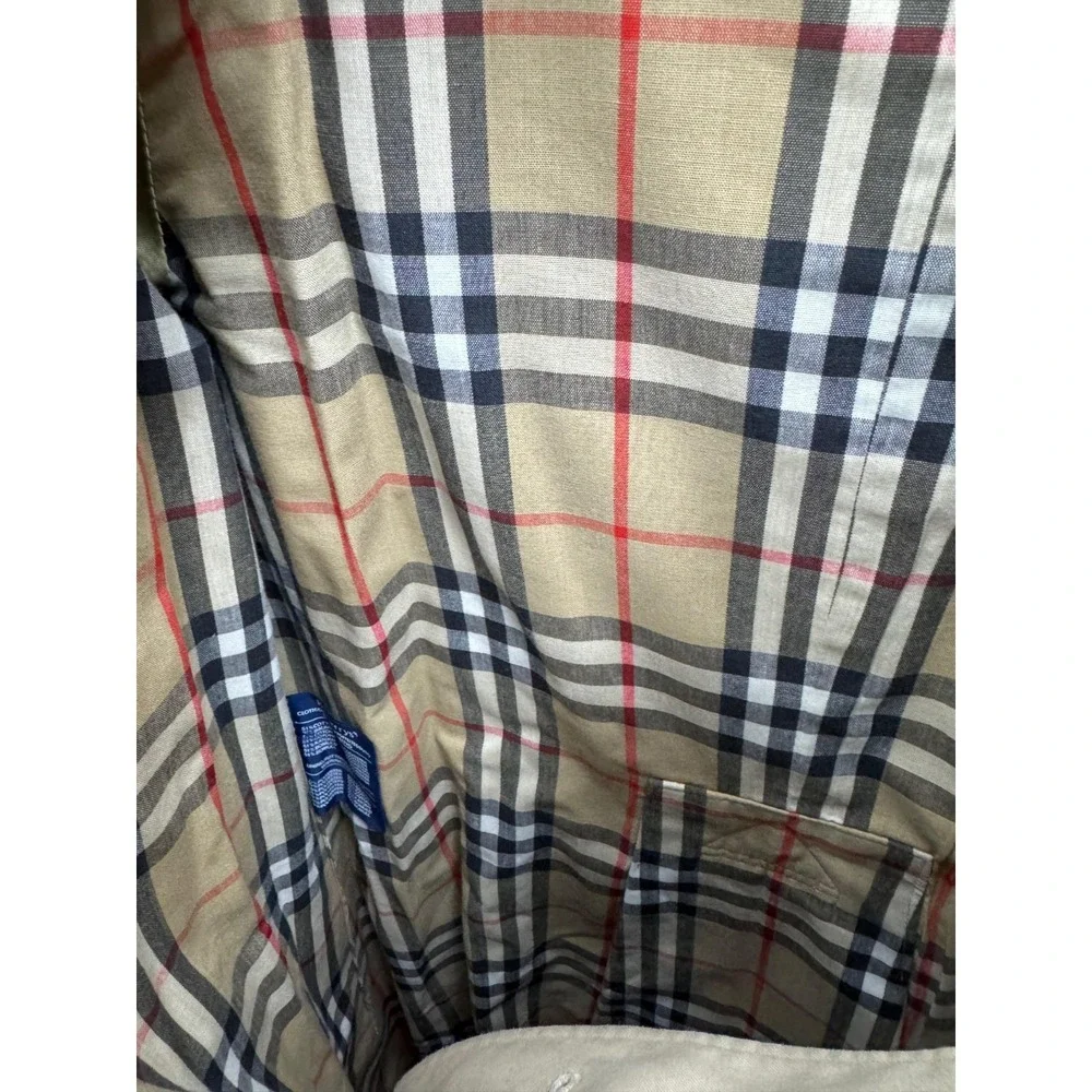 Vintage 90s Burberrys Double-Breasted Trench Coat Khaki Womens Size Petite S/M - Picture 15 of 16